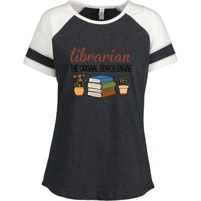 Librarian The Orginal Search Engine Reading Books Gift Cute Reading Enza Ladies Jersey Colorblock Tee