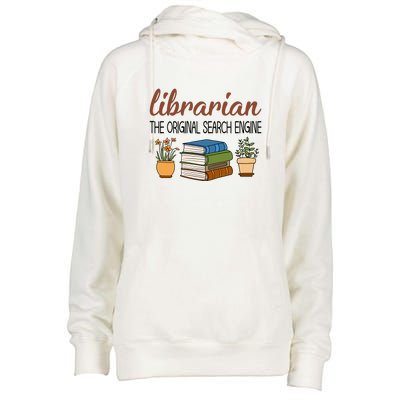 Librarian The Orginal Search Engine Reading Books Gift Cute Reading Womens Funnel Neck Pullover Hood