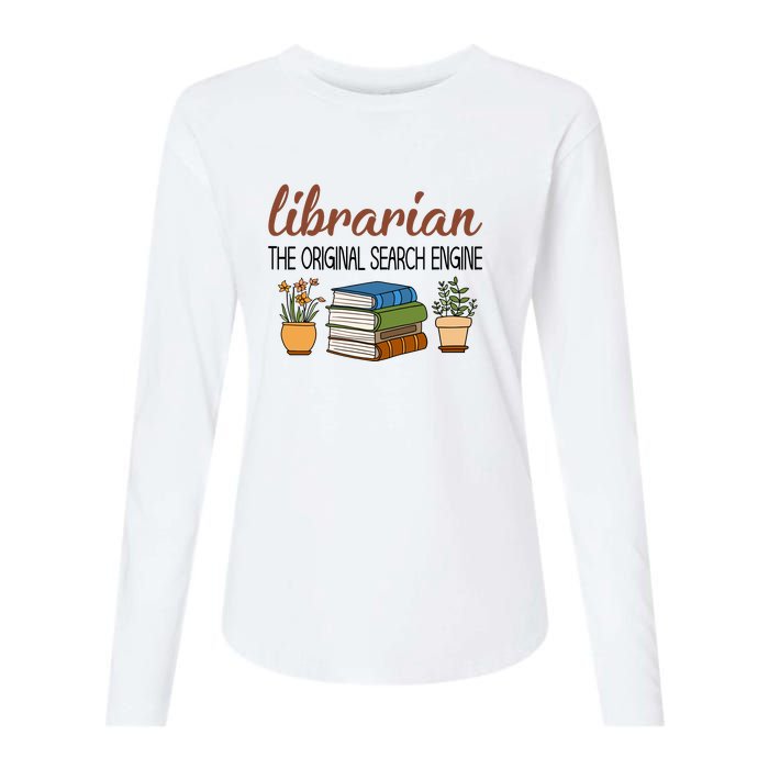 Librarian The Orginal Search Engine Reading Books Gift Cute Reading Womens Cotton Relaxed Long Sleeve T-Shirt