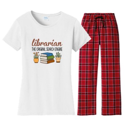 Librarian The Orginal Search Engine Reading Books Gift Cute Reading Women's Flannel Pajama Set