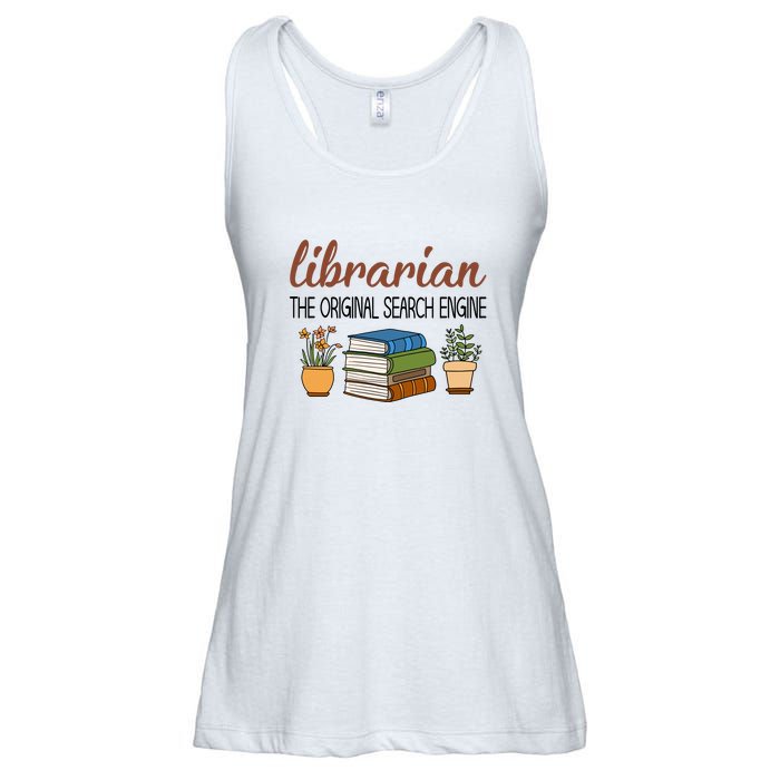 Librarian The Orginal Search Engine Reading Books Gift Cute Reading Ladies Essential Flowy Tank