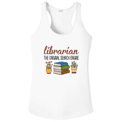 Librarian The Orginal Search Engine Reading Books Gift Cute Reading Ladies PosiCharge Competitor Racerback Tank