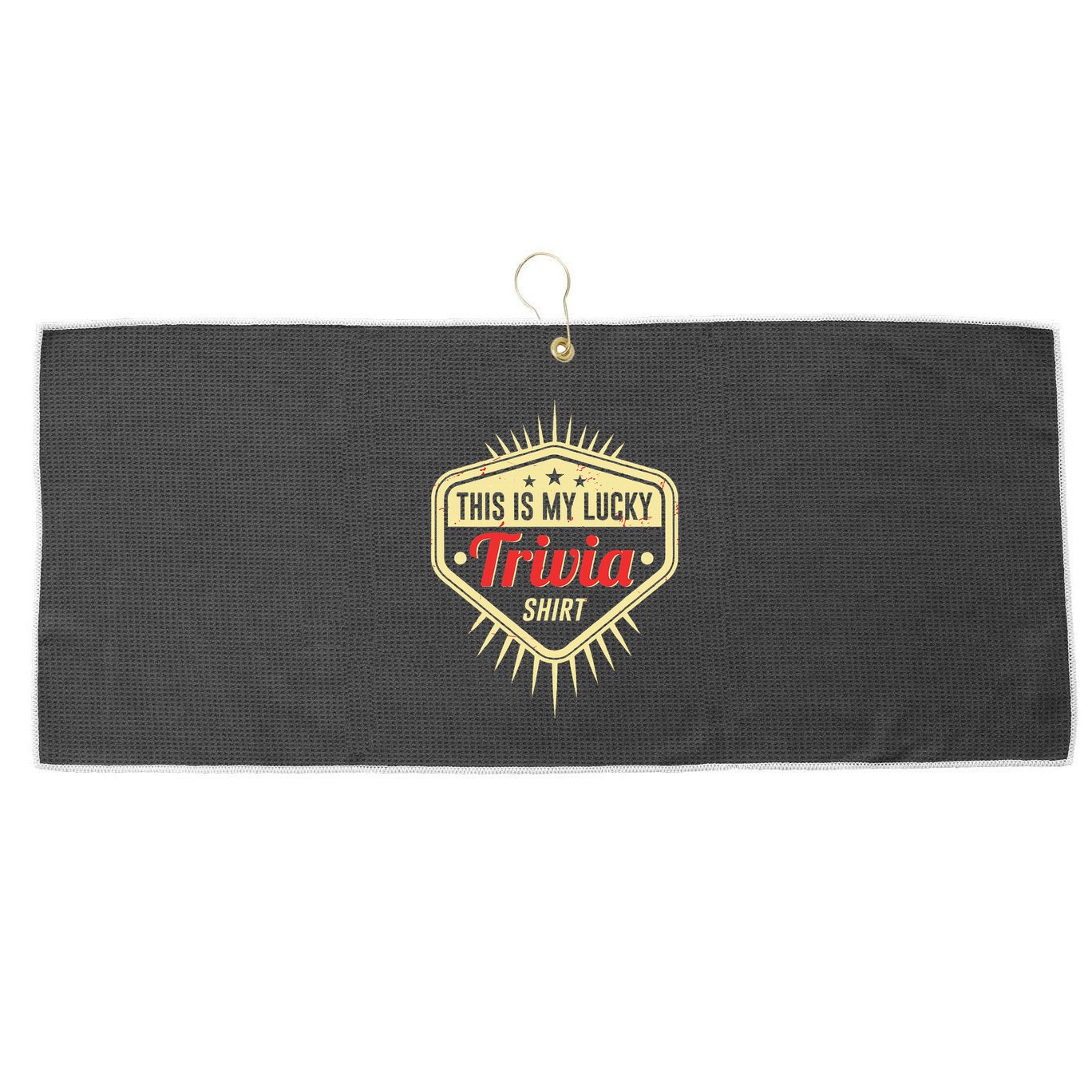 Lucky Trivia Outfit Pub Quiz Game Trivia Night Large Microfiber Waffle Golf Towel