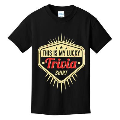 Lucky Trivia Outfit Pub Quiz Game Trivia Night Kids T-Shirt