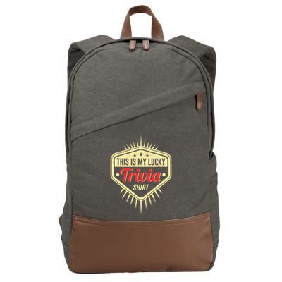 Lucky Trivia Outfit Pub Quiz Game Trivia Night Cotton Canvas Backpack