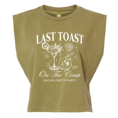 Last Toast On The Coast Bachelorette Party Beach Bridal Garment-Dyed Women's Muscle Tee