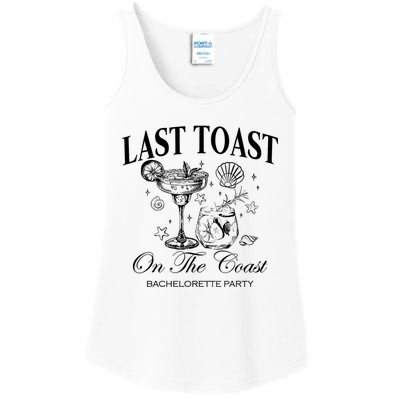 Last Toast On The Coast Bachelorette Party Beach Bridal Ladies Essential Tank