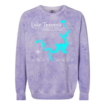 Lake Texoma Oklahoma Texas Colorblast Crewneck Sweatshirt