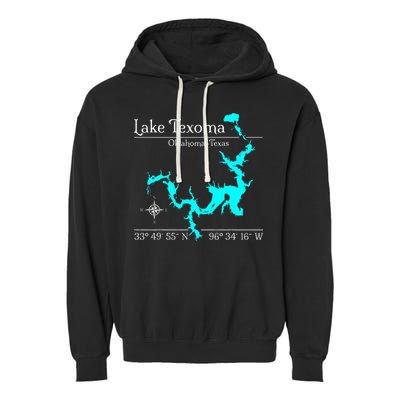 Lake Texoma Oklahoma Texas Garment-Dyed Fleece Hoodie