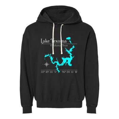 Lake Texoma Oklahoma Texas Garment-Dyed Fleece Hoodie