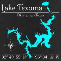 Lake Texoma Oklahoma Texas 7 Panel Mesh Trucker Snapback Hat