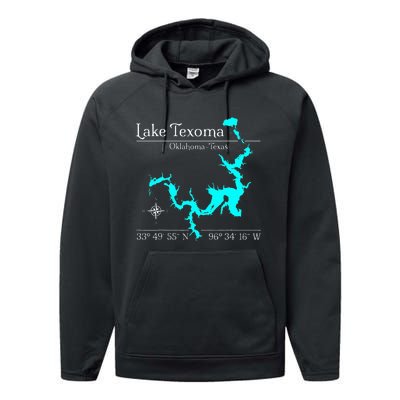 Lake Texoma Oklahoma Texas Performance Fleece Hoodie