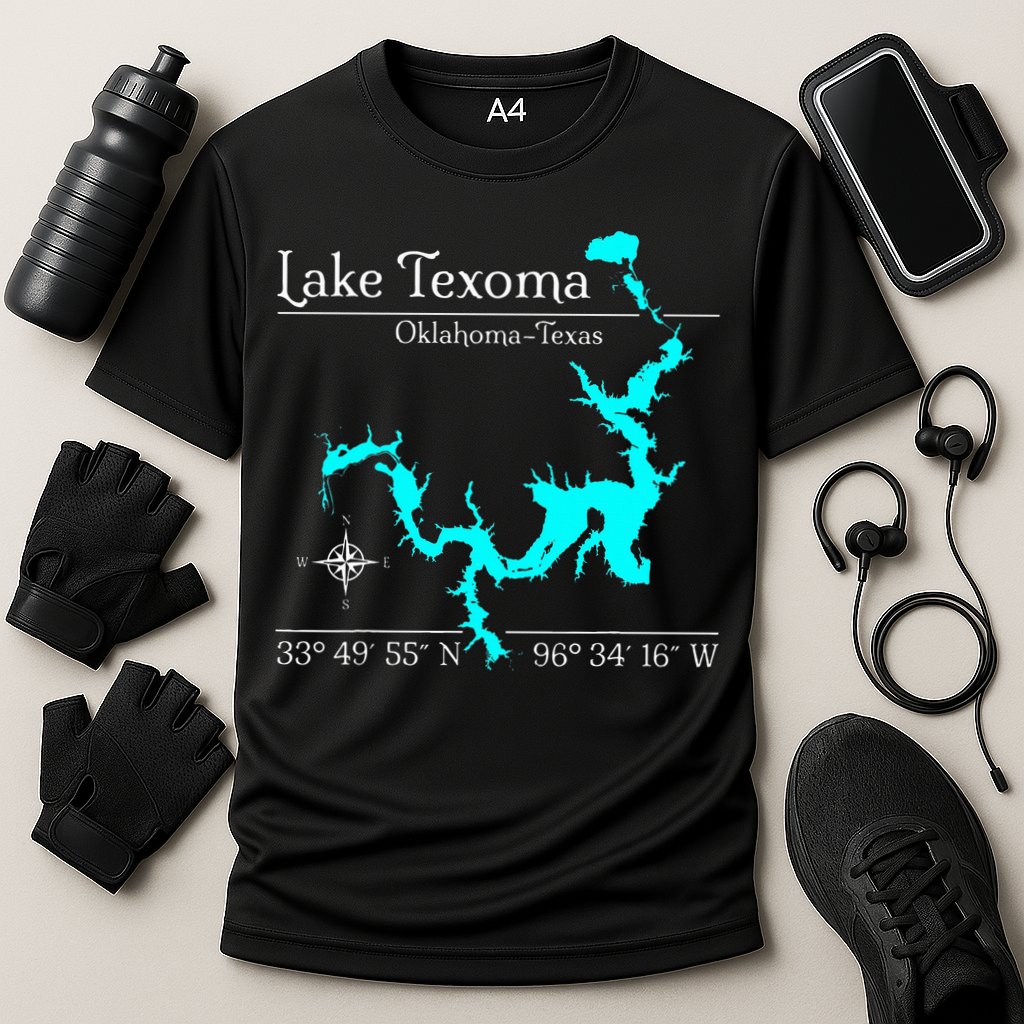 Lake Texoma Oklahoma Texas Cooling Performance Crew T-Shirt