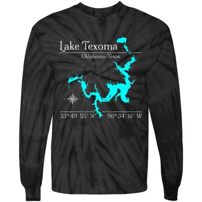 Lake Texoma Oklahoma Texas Tie-Dye Long Sleeve Shirt