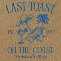 Last Toast On The Coast Est 2024 Beach Bachelorette Party Cotton Canvas Backpack
