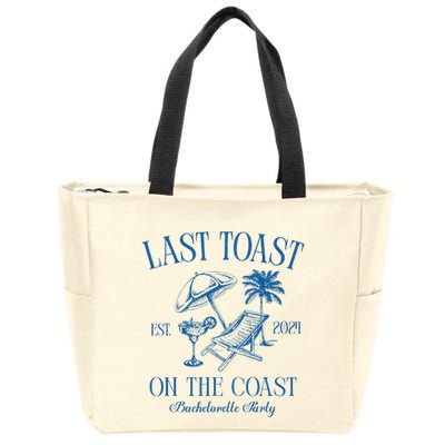 Last Toast On The Coast Est 2024 Beach Bachelorette Party Zip Tote Bag