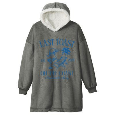Last Toast On The Coast Est 2024 Beach Bachelorette Party Hooded Wearable Blanket