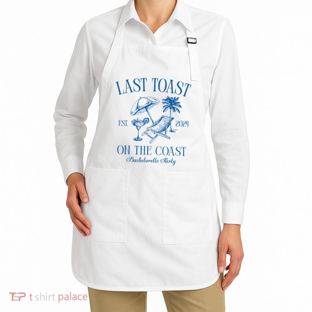 Last Toast On The Coast Est 2024 Beach Bachelorette Party Apron