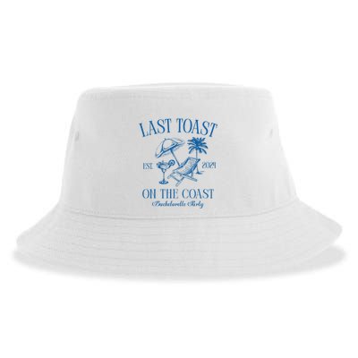 Last Toast On The Coast Est 2024 Beach Bachelorette Party Sustainable Bucket Hat
