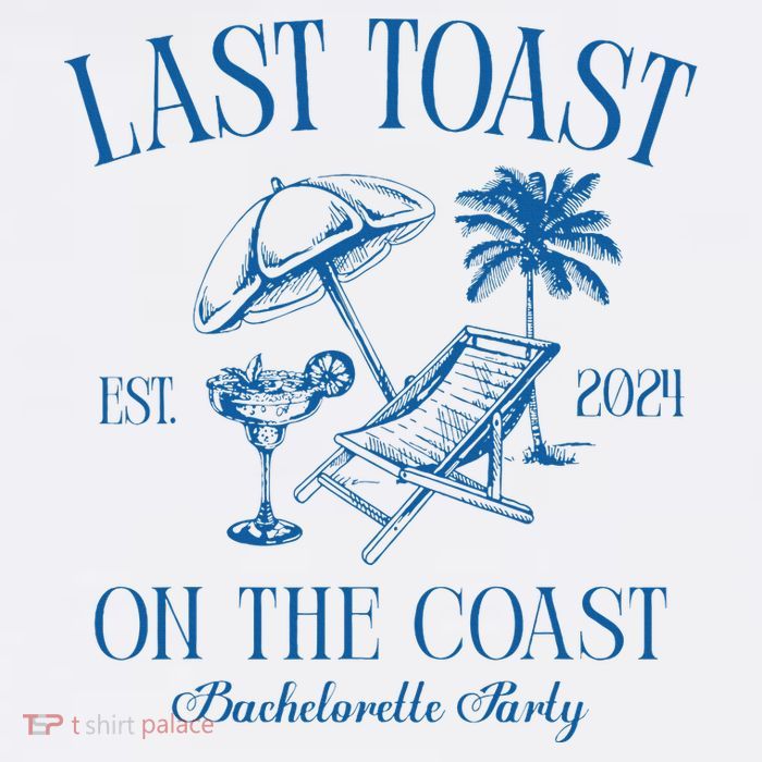 Last Toast On The Coast Est 2024 Beach Bachelorette Party Flatbill Hat