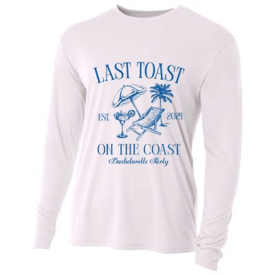 Last Toast On The Coast Est 2024 Beach Bachelorette Party Cooling Performance Long Sleeve Crew