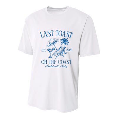 Last Toast On The Coast Est 2024 Beach Bachelorette Party Youth Performance Sprint T-Shirt