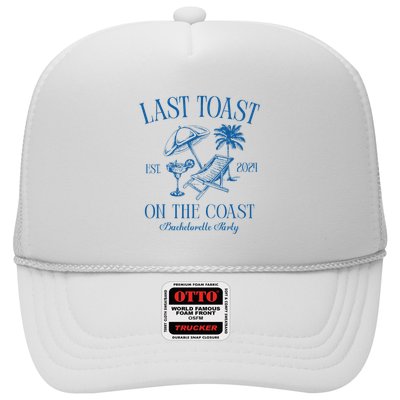 Last Toast On The Coast Est 2024 Beach Bachelorette Party Trucker Hat