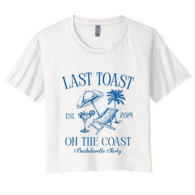 Last Toast On The Coast Est 2024 Beach Bachelorette Party Crop Top