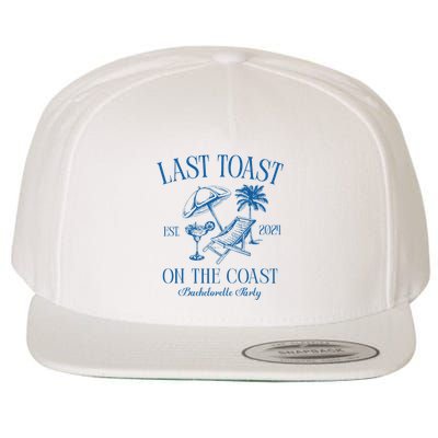 Last Toast On The Coast Est 2024 Beach Bachelorette Party Wool Snapback Cap