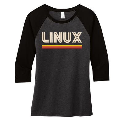 Linux Tee Open Source Women's Tri-Blend 3/4-Sleeve Raglan Shirt