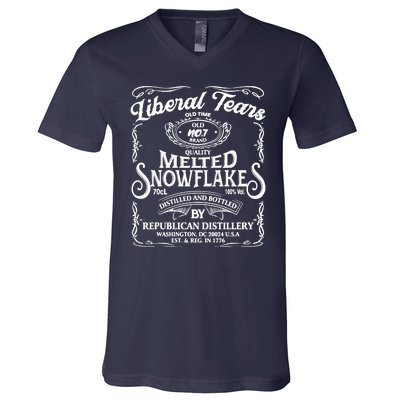 Liberal Tears Old Time Melted Snowflake Mashup V-Neck T-Shirt