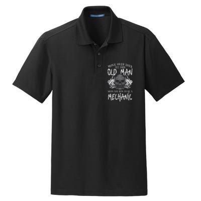 Let This Old Man Show How To Be Mechanic Funny Grandpa Dry Zone Grid Polo