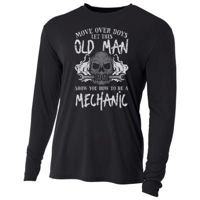 Let This Old Man Show How To Be Mechanic Funny Grandpa Cooling Performance Long Sleeve Crew