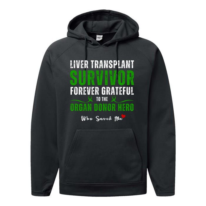 Liver Transplant Organ Recipient Survivor Performance Fleece Hoodie