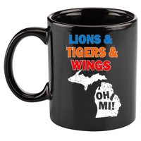 Lions Tigers Wings Oh Mi 11oz C Handle Ceramic Mug
