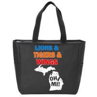 Lions Tigers Wings Oh Mi Zip Tote Bag