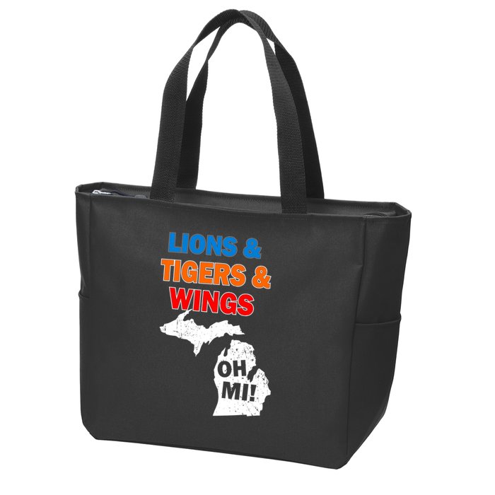 Lions Tigers Wings Oh Mi Zip Tote Bag