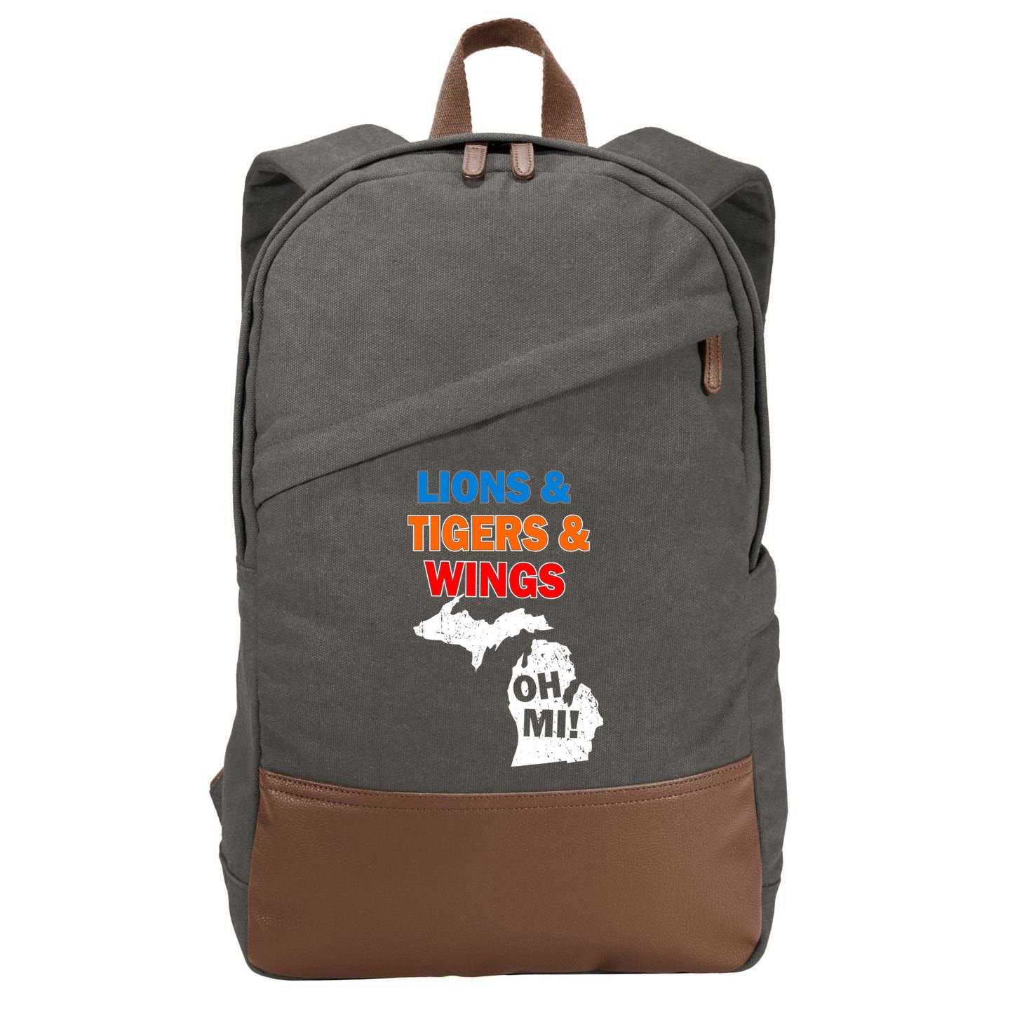 Lions Tigers Wings Oh Mi Cotton Canvas Backpack