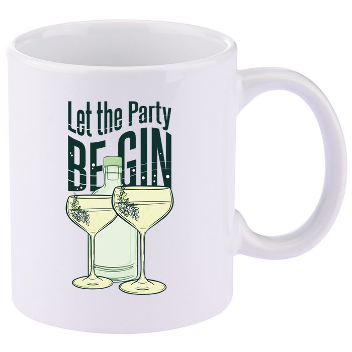 Let The Party Begin Celebration 11oz C Handle Ceramic Mug
