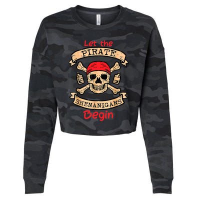 Let The Pirate Shenanigans Begin - Crossbones Freebooter Cropped Pullover Crew