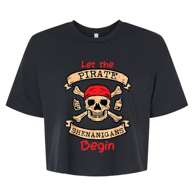 Let The Pirate Shenanigans Begin - Crossbones Freebooter Bella+Canvas Jersey Crop Tee