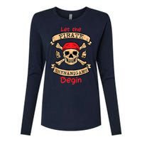 Let The Pirate Shenanigans Begin - Crossbones Freebooter Womens Cotton Relaxed Long Sleeve T-Shirt