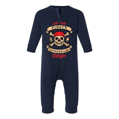 Let The Pirate Shenanigans Begin - Crossbones Freebooter Infant Fleece One Piece