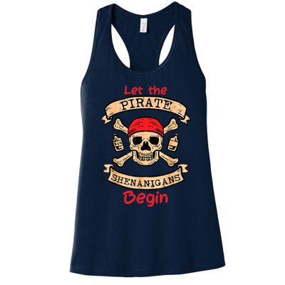 Let The Pirate Shenanigans Begin - Crossbones Freebooter Women's Racerback Tank