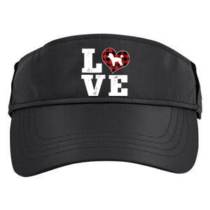 Love Toy Poodle Dog Lover Funny Gift Buffalo Plaid Valentines Day Gift Adult Drive Performance Visor