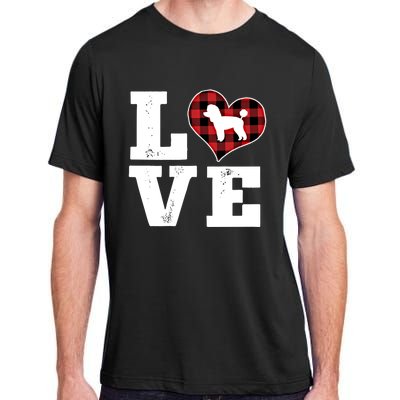 Love Toy Poodle Dog Lover Funny Gift Buffalo Plaid Valentines Day Gift Adult ChromaSoft Performance T-Shirt