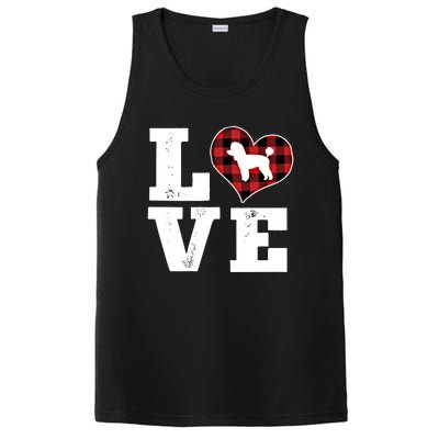 Love Toy Poodle Dog Lover Funny Gift Buffalo Plaid Valentines Day Gift PosiCharge Competitor Tank