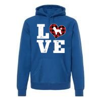 Love Toy Poodle Dog Lover Funny Gift Buffalo Plaid Valentines Day Gift Premium Hoodie