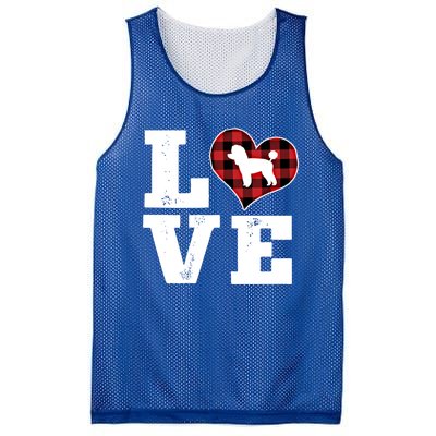 Love Toy Poodle Dog Lover Funny Gift Buffalo Plaid Valentines Day Gift Mesh Reversible Basketball Jersey Tank