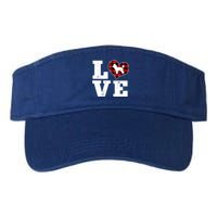 Love Toy Poodle Dog Lover Funny Gift Buffalo Plaid Valentines Day Gift Valucap Bio-Washed Visor